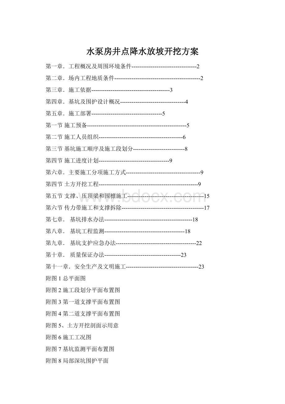 水泵房井点降水放坡开挖方案.docx_第1页