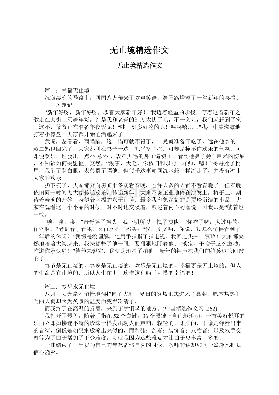 无止境精选作文.docx