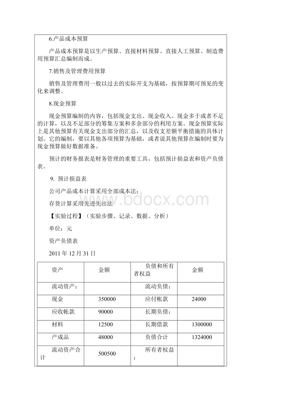 全面预算编制实验Word文件下载.docx_第3页