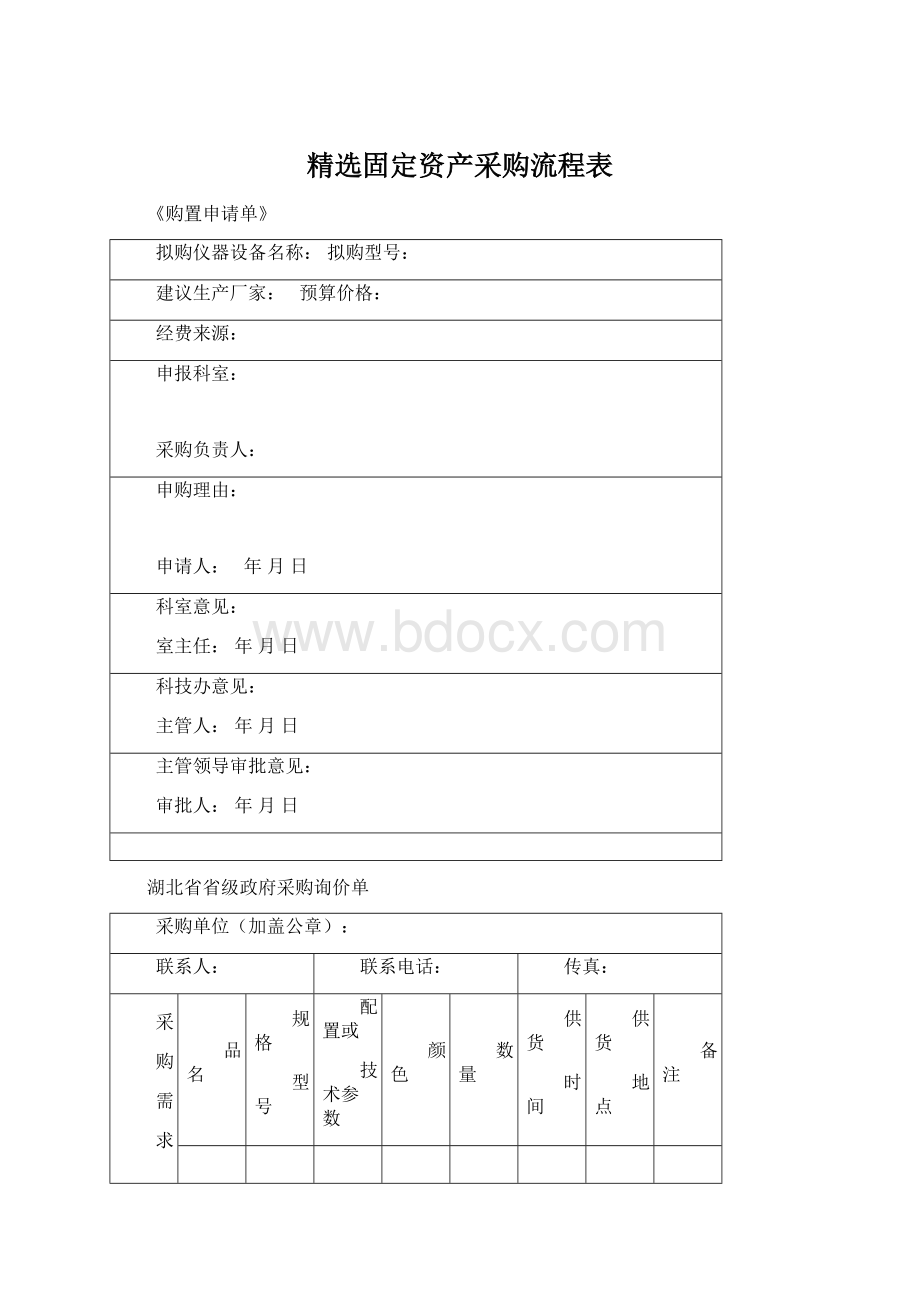 精选固定资产采购流程表Word文档格式.docx_第1页