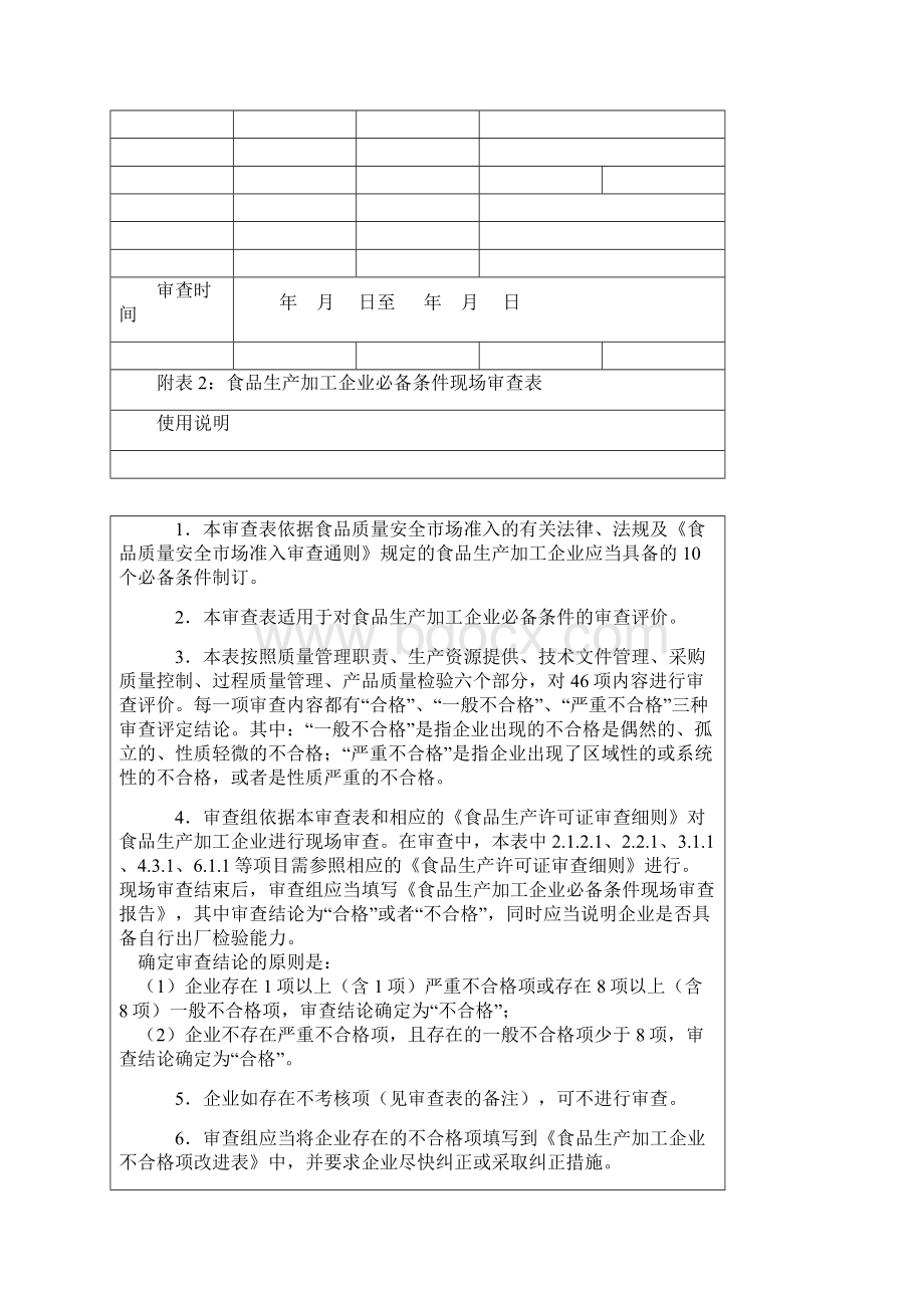 食品生产加工企业必备条件现场审查工作计划表.docx_第2页