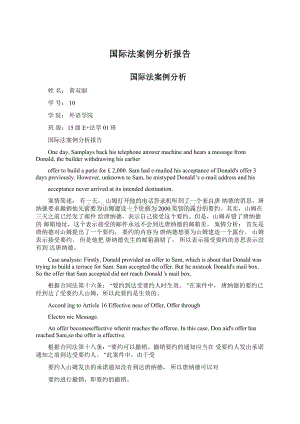 国际法案例分析报告Word文档格式.docx