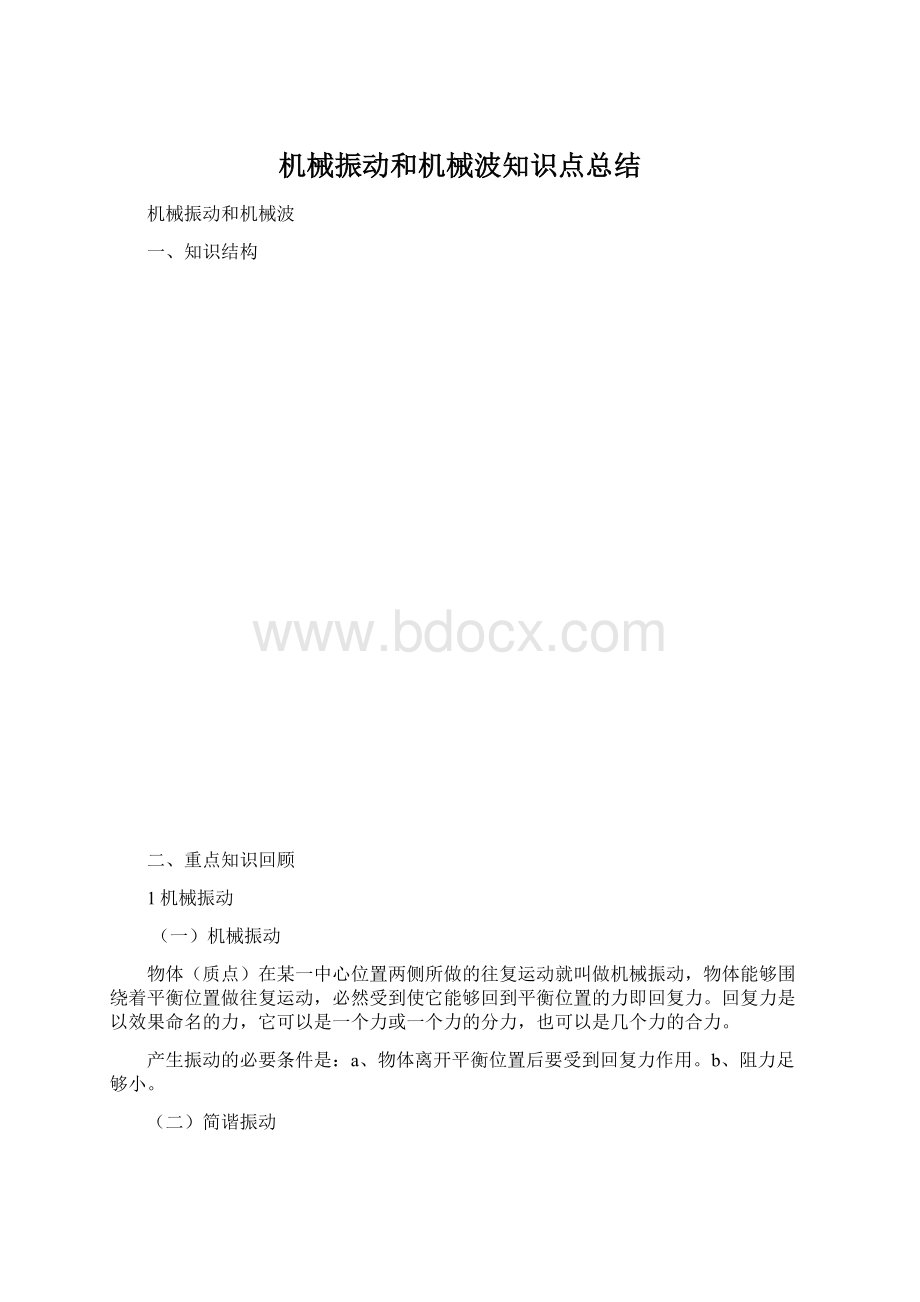 机械振动和机械波知识点总结.docx_第1页