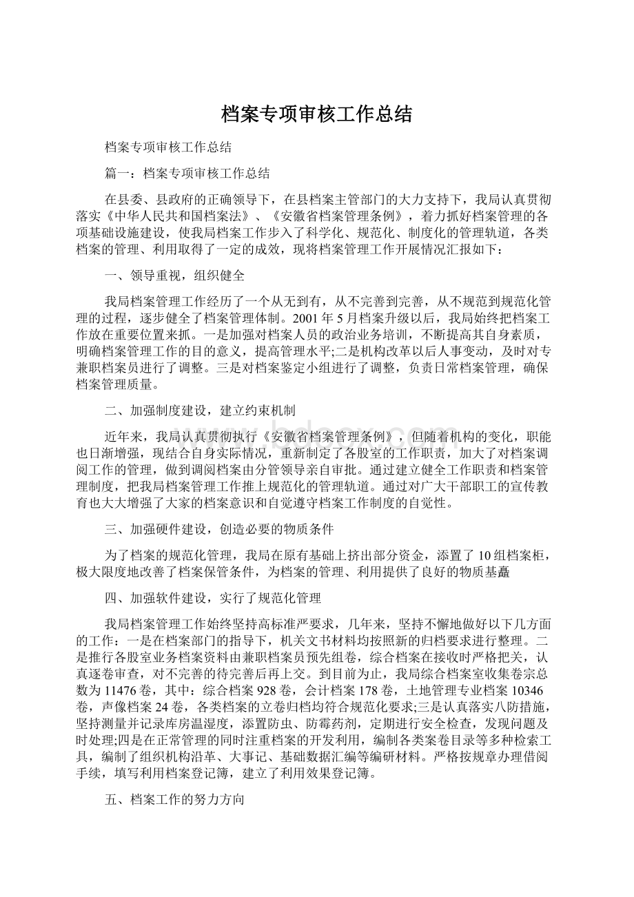 档案专项审核工作总结.docx