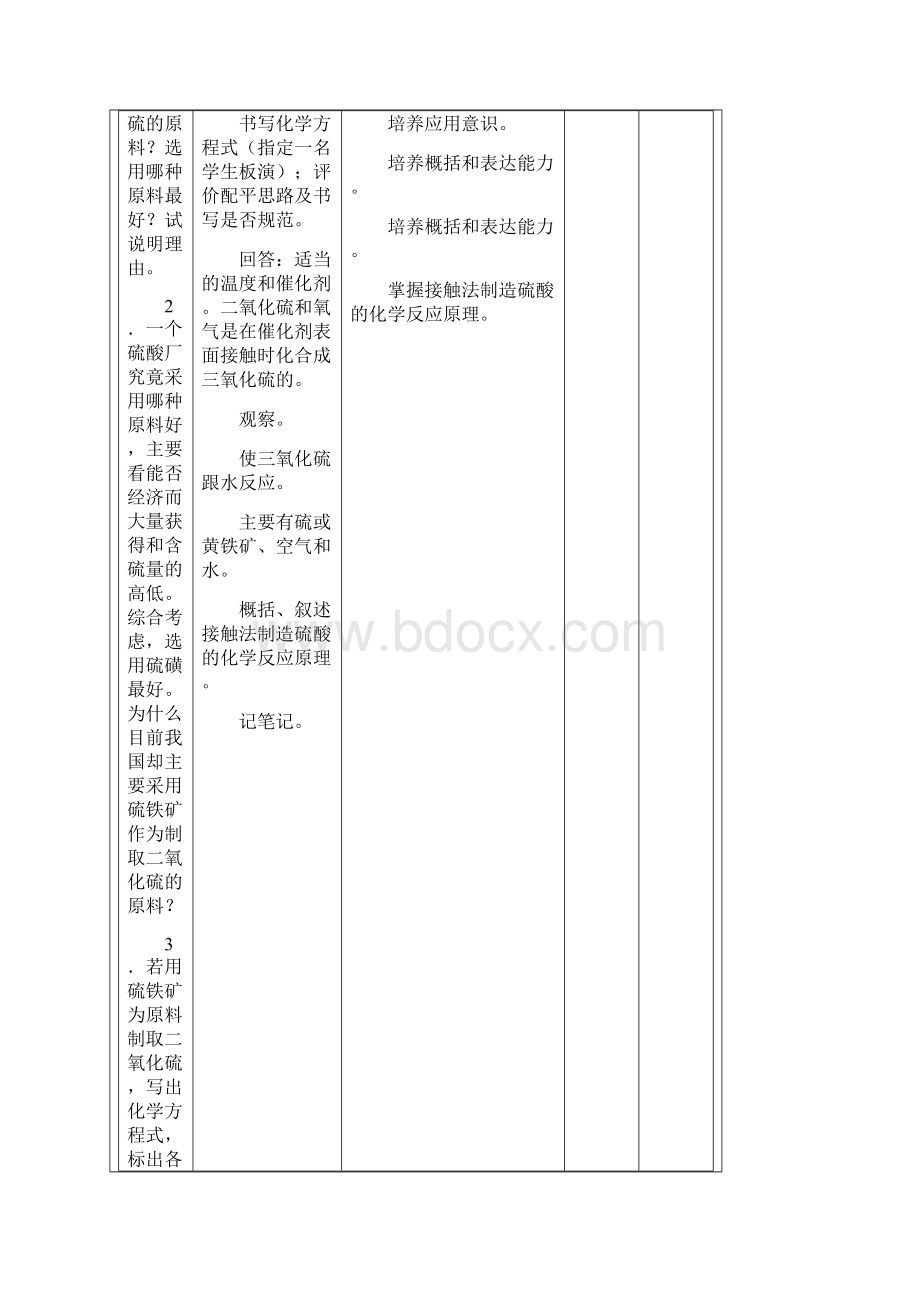 硫酸的工业制法接触法教案0924Word下载.docx_第3页