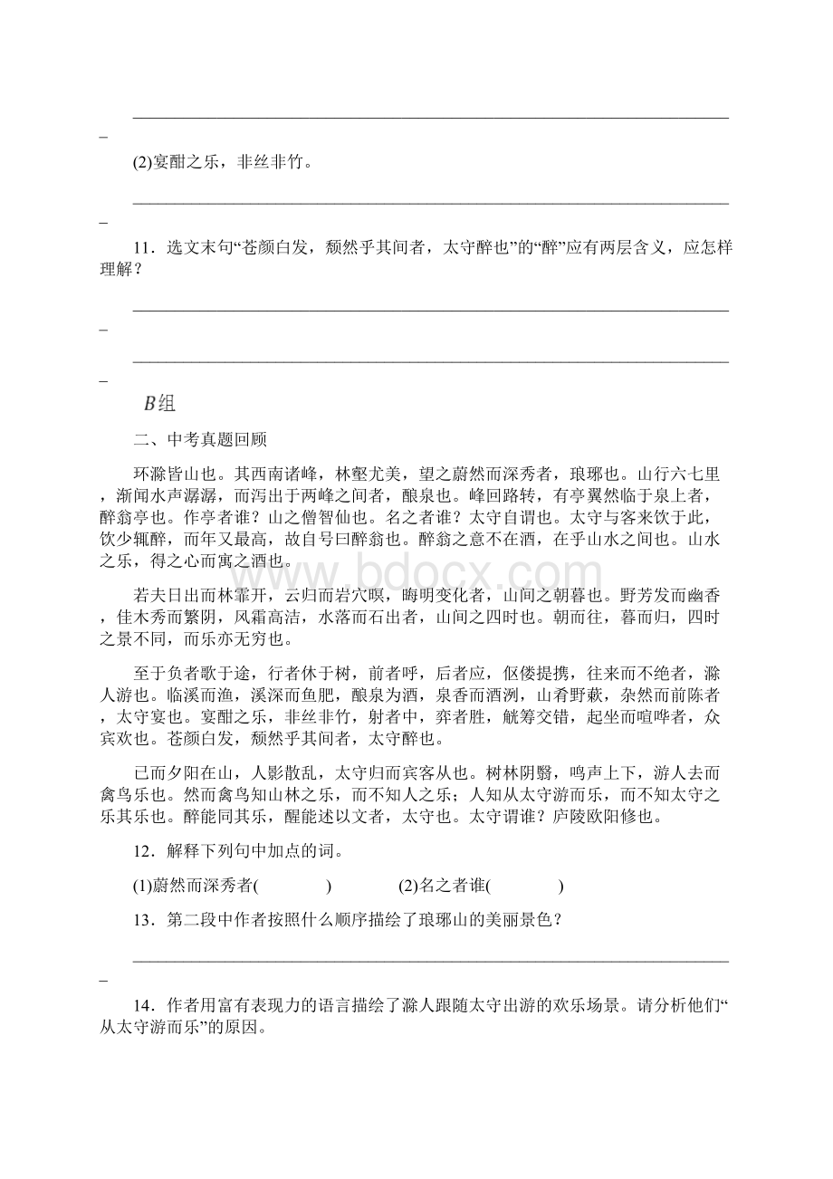 秋人教部编版九年级语文上册同步练习11醉翁亭记.docx_第3页