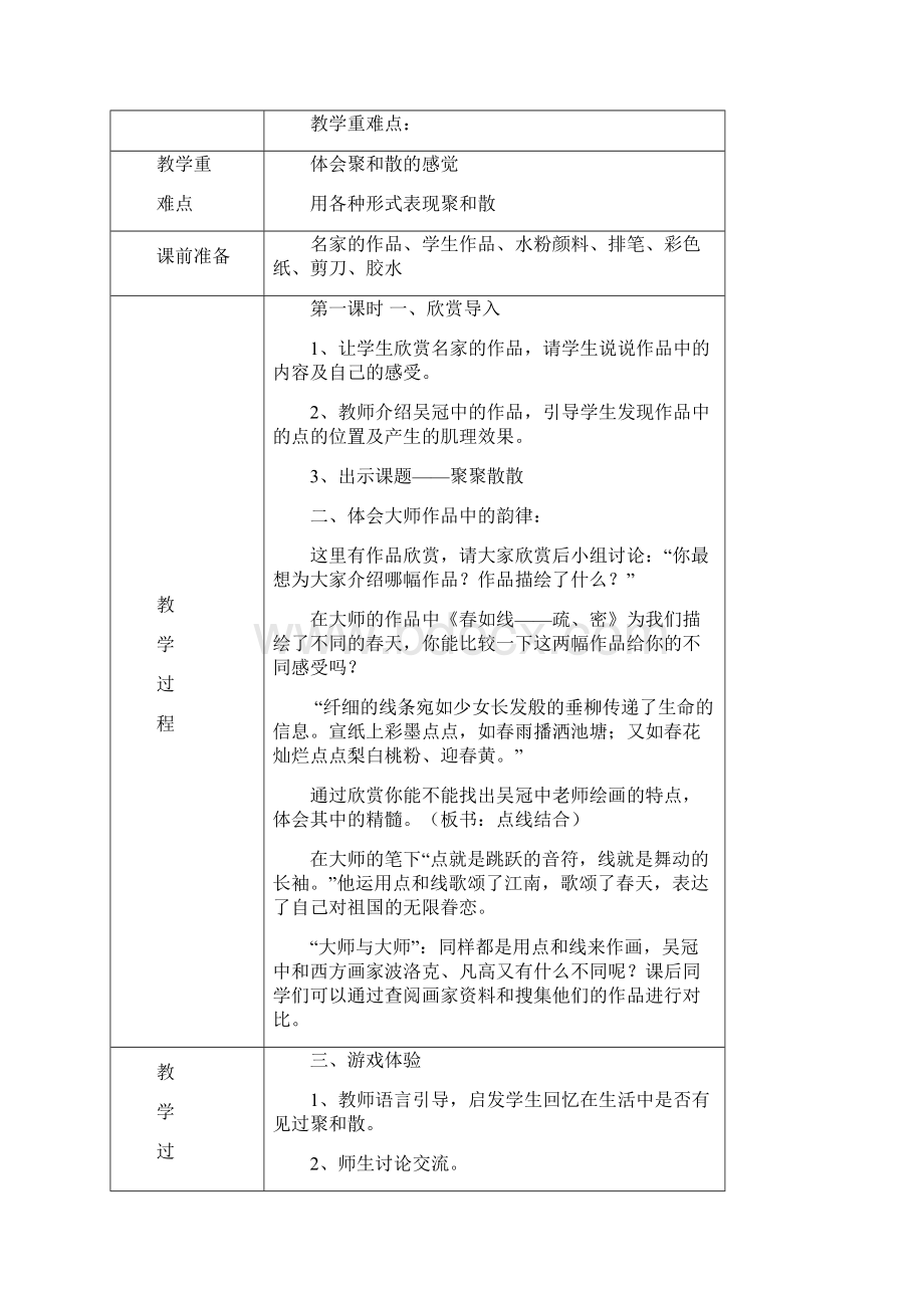 人教版小学四年级美术下册教案表格式Word下载.docx_第3页