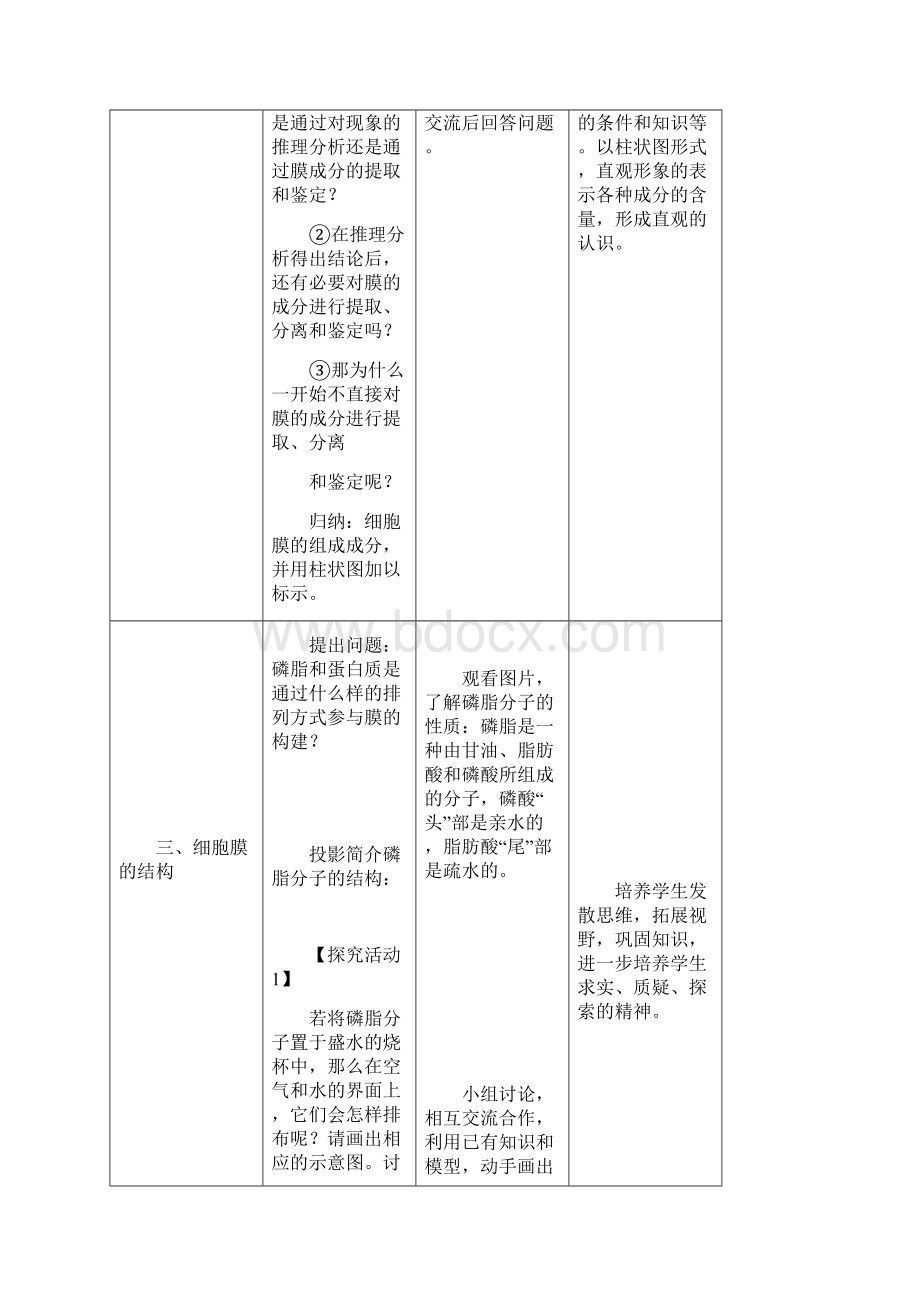 《生物膜的流动镶嵌模型》教学设计.docx_第3页