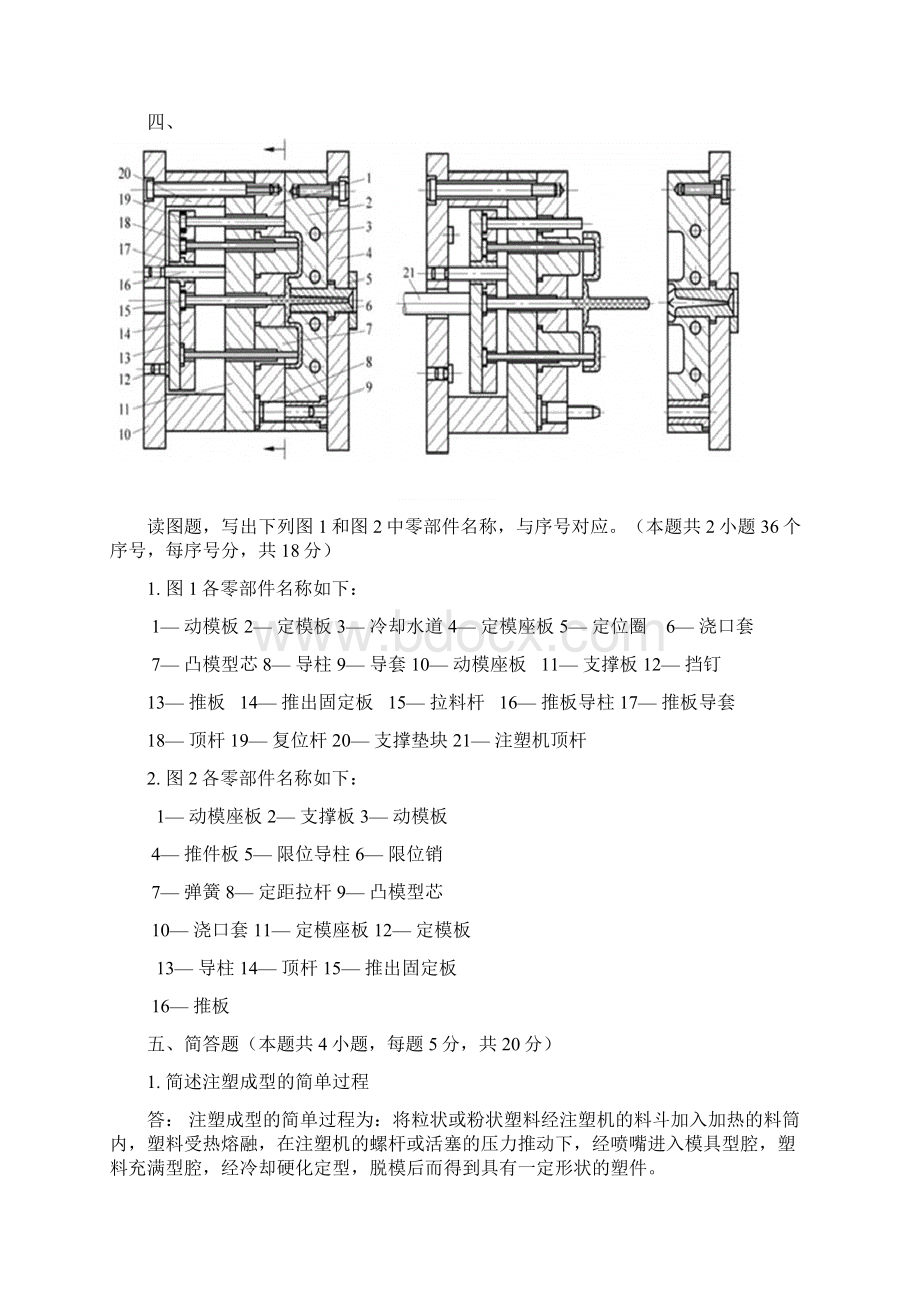 塑料成型工艺及模具设计考试期末试题Word文件下载.docx_第3页