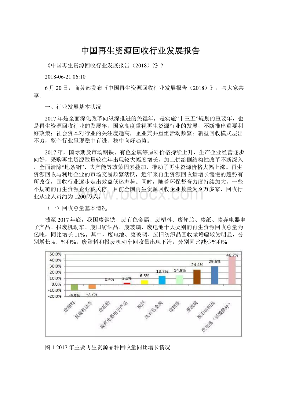 中国再生资源回收行业发展报告.docx