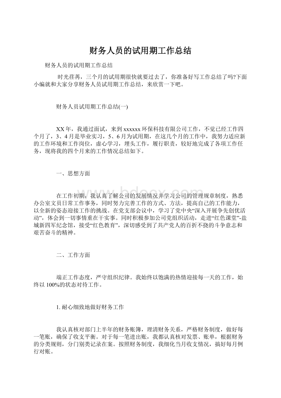 财务人员的试用期工作总结.docx