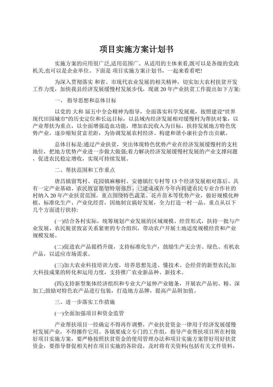 项目实施方案计划书.docx_第1页