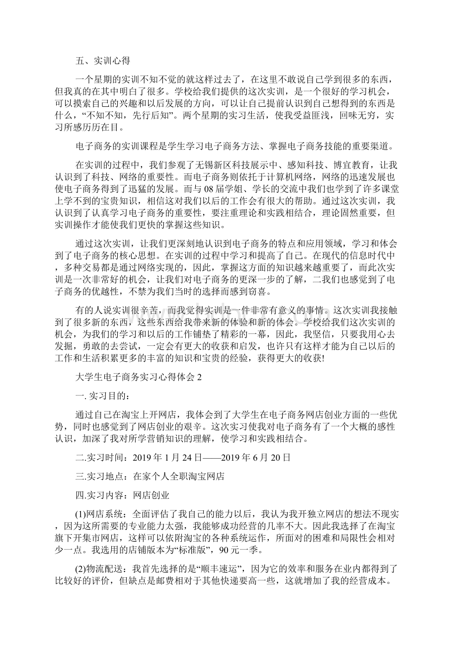 大学生电子商务实习心得体会5篇.docx_第2页