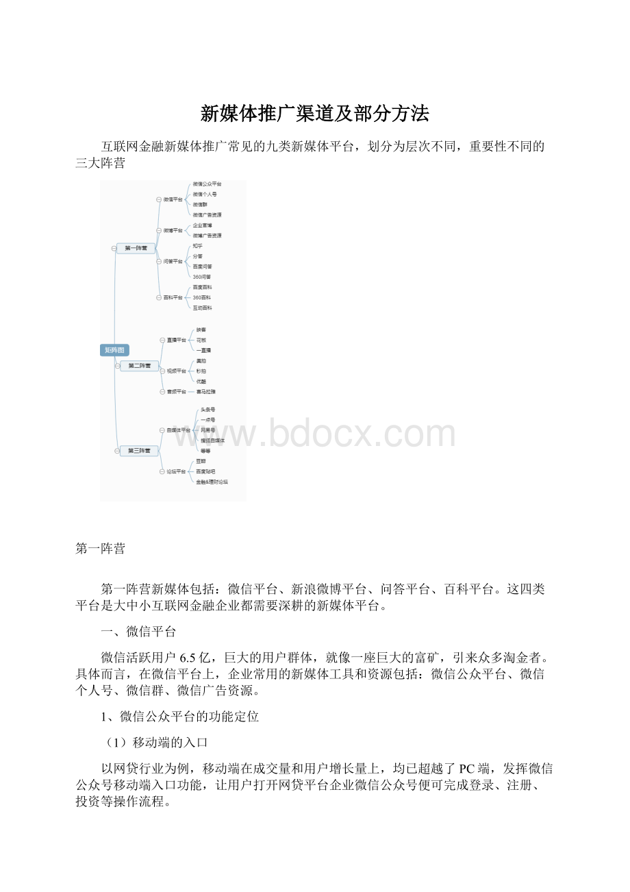 新媒体推广渠道及部分方法.docx_第1页