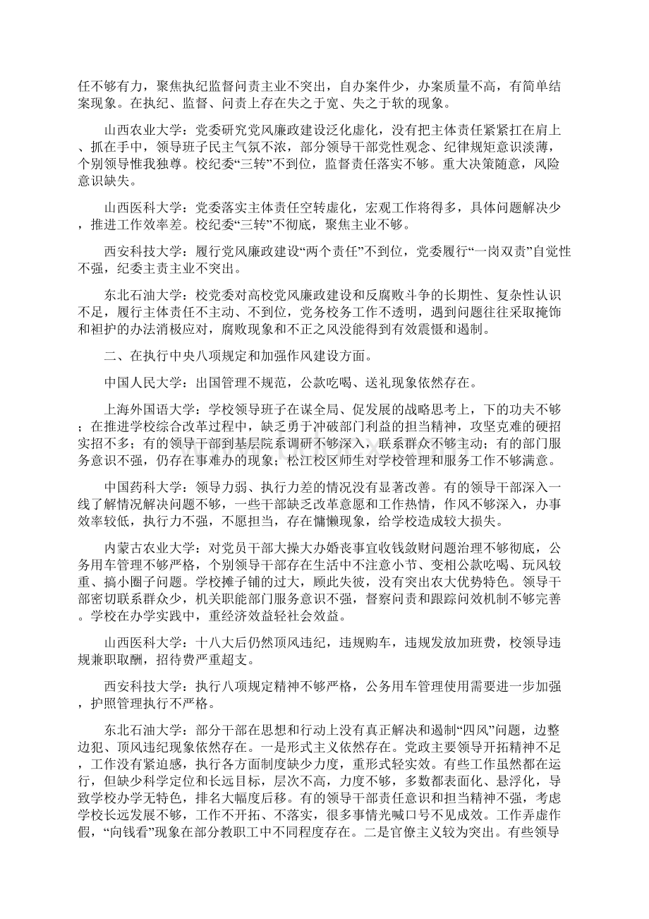 各级巡视组对高校提出的巡视意见汇总.docx_第2页