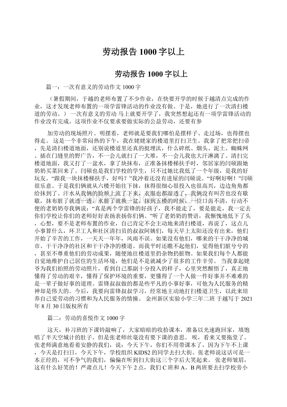 劳动报告1000字以上Word文件下载.docx