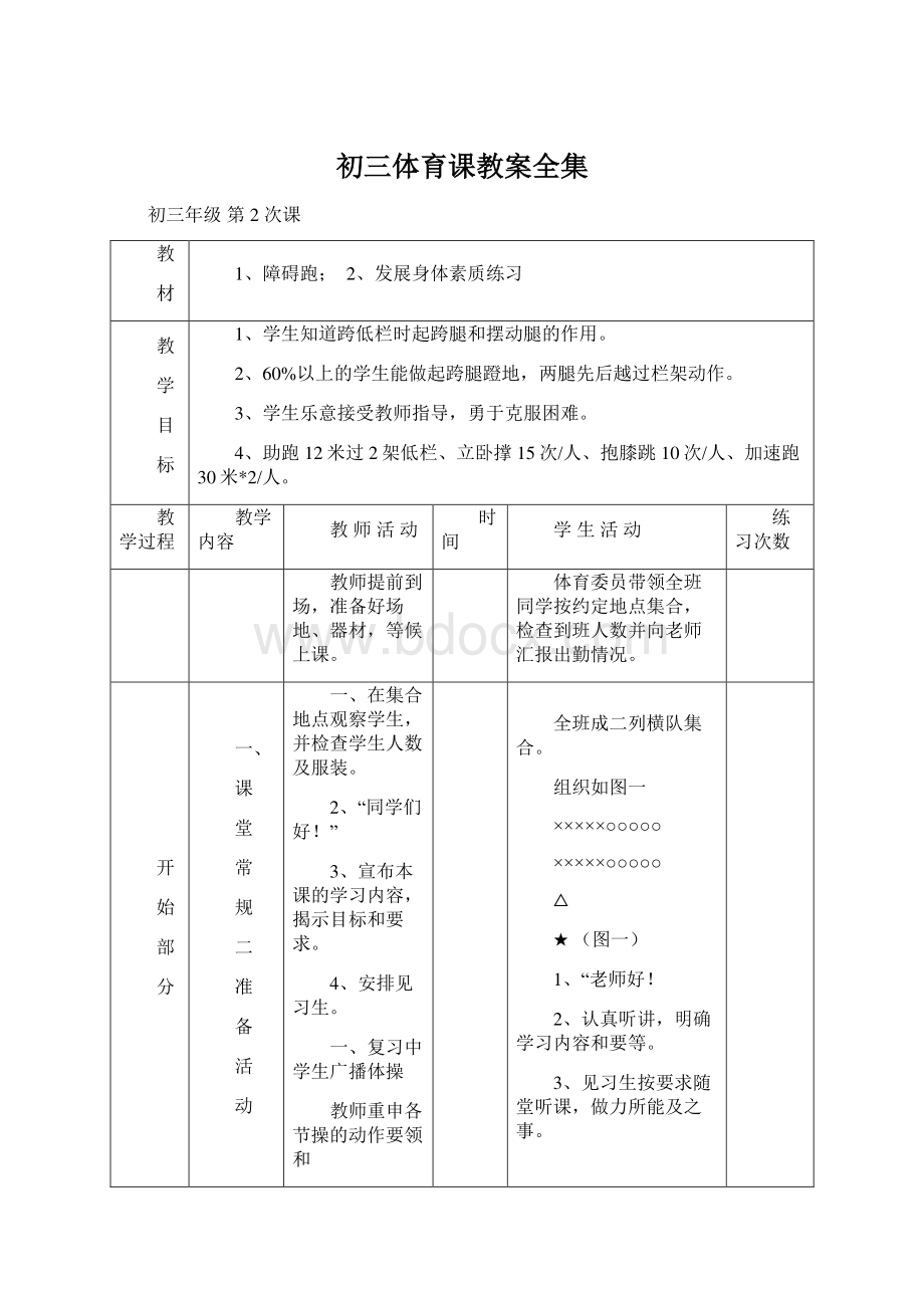 初三体育课教案全集.docx_第1页