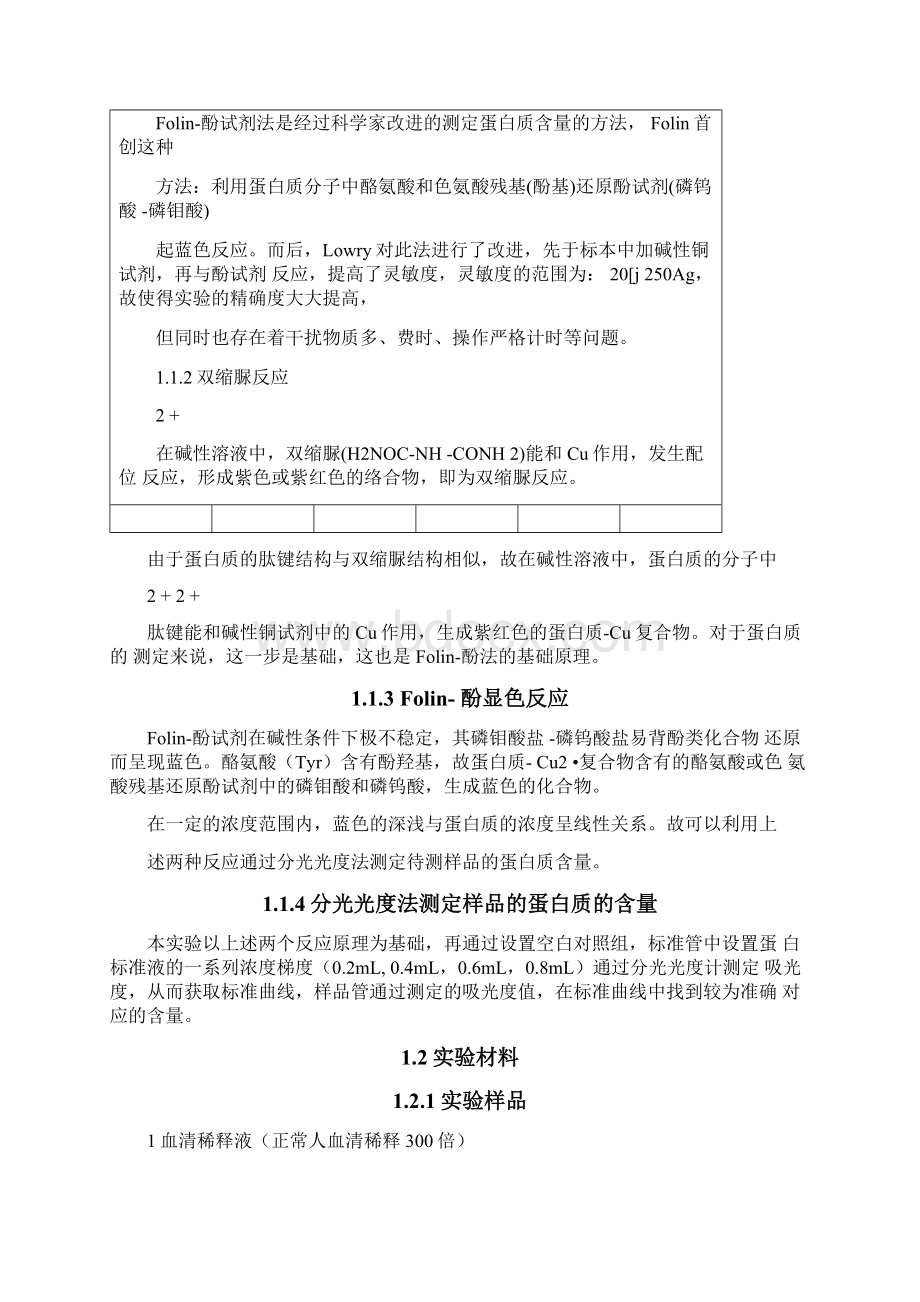 蛋白质的定量测定实验报告.docx_第2页