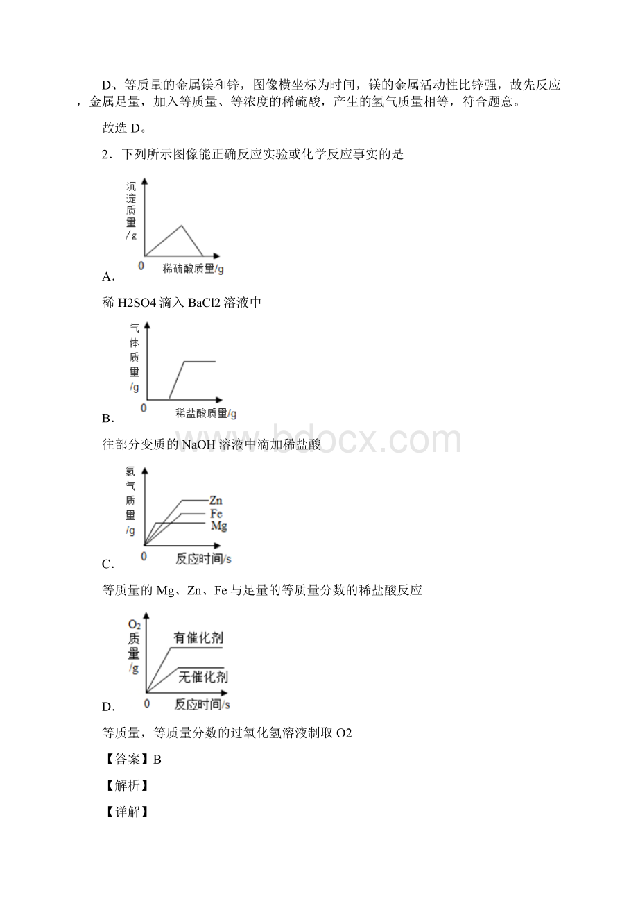 初三化学化学图像题汇编试题经典及解析.docx_第2页