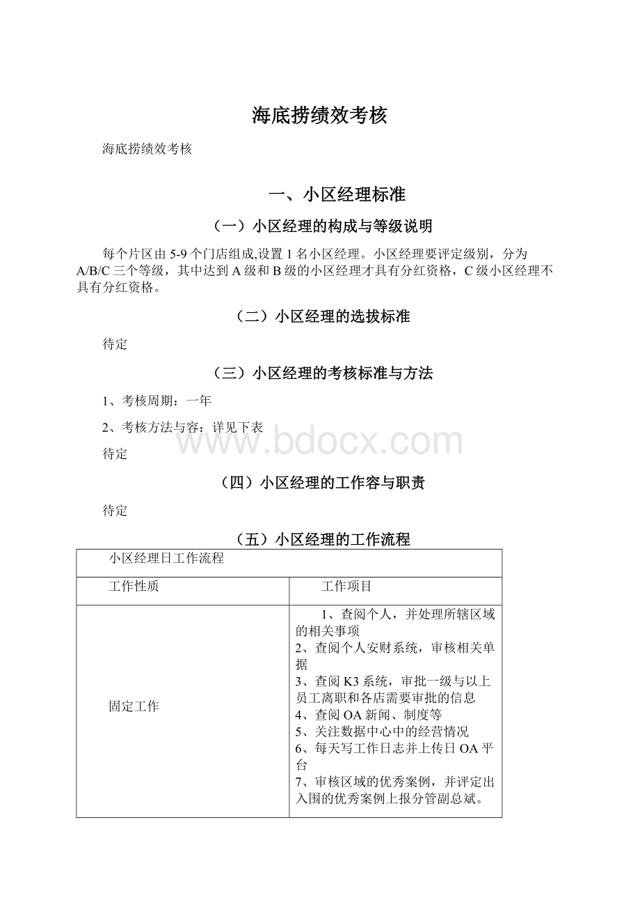 海底捞绩效考核文档格式.docx