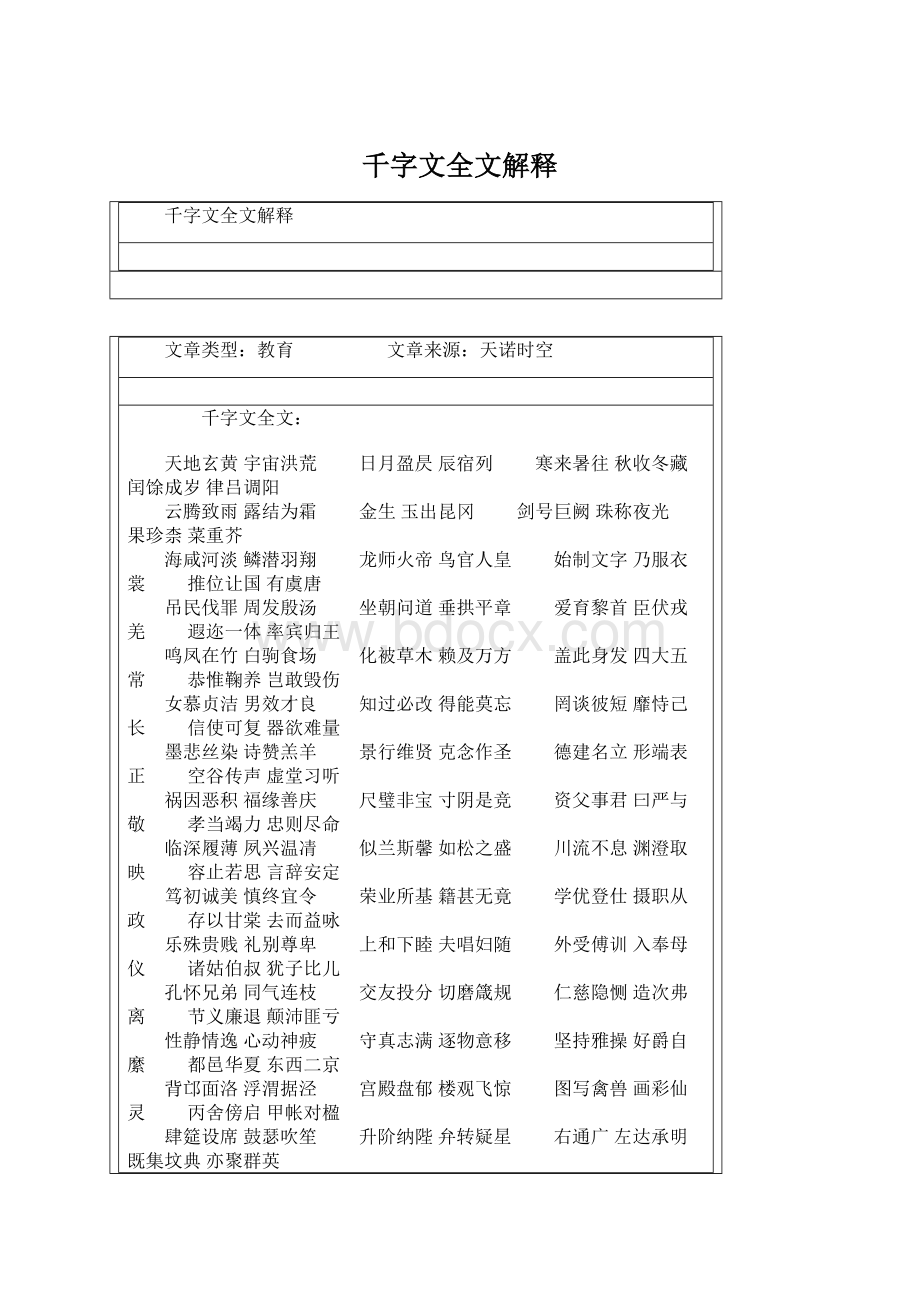 千字文全文解释.docx