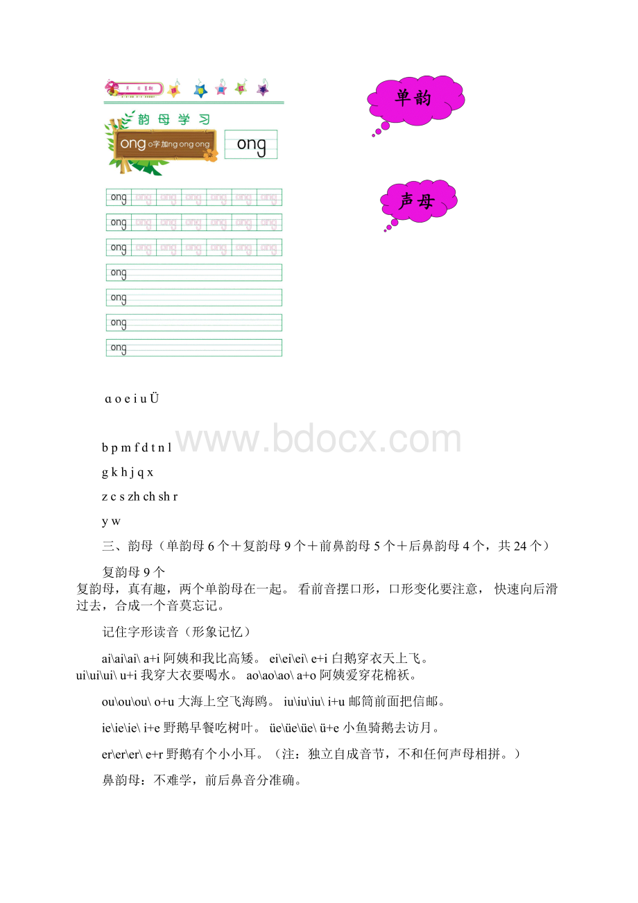 拼音描红韵母打印版Word下载.docx_第3页