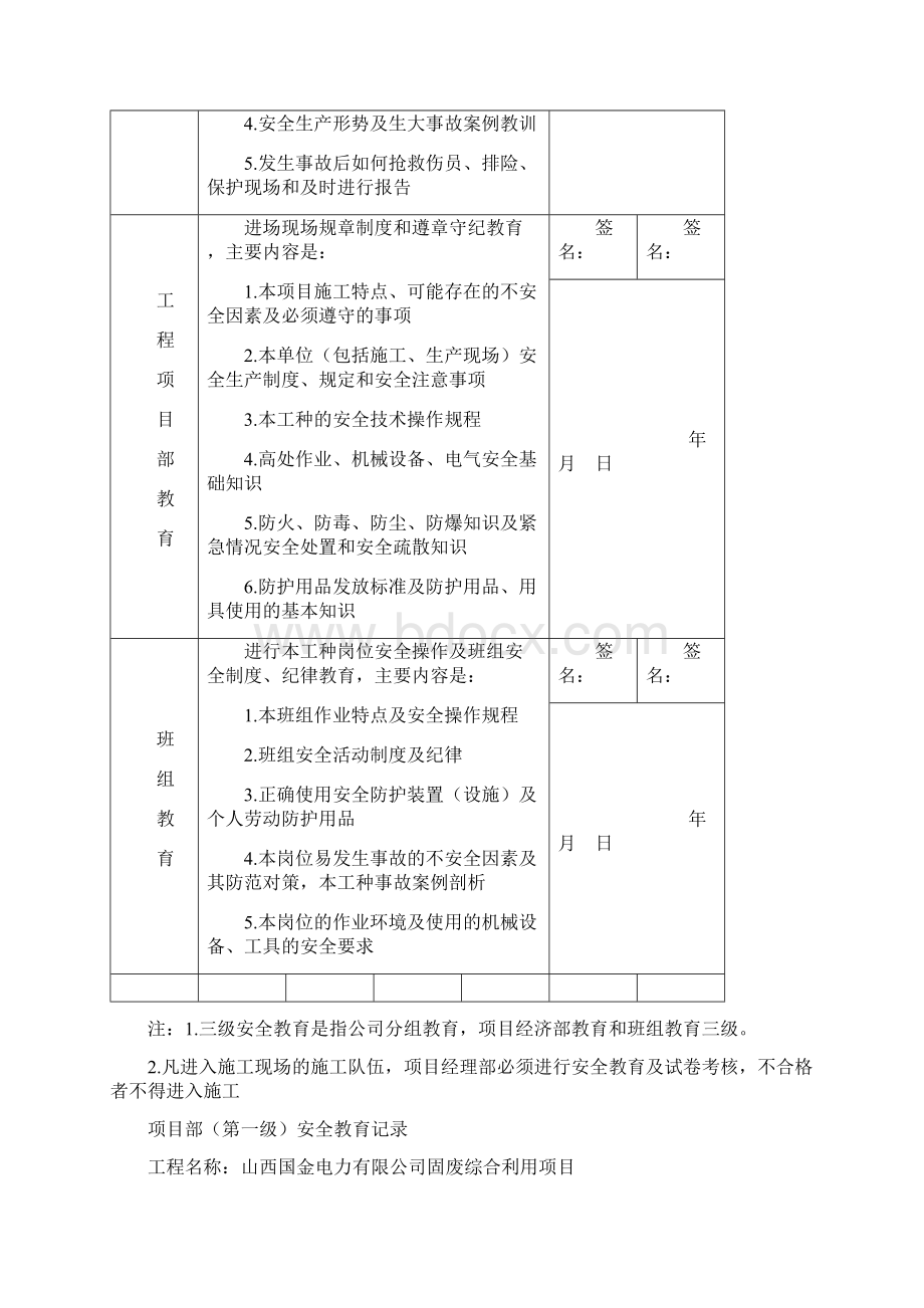 建筑三级安全教育表格文档格式.docx_第3页