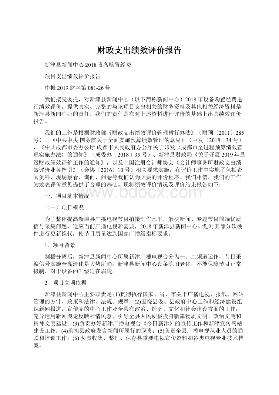 财政支出绩效评价报告.docx_第1页