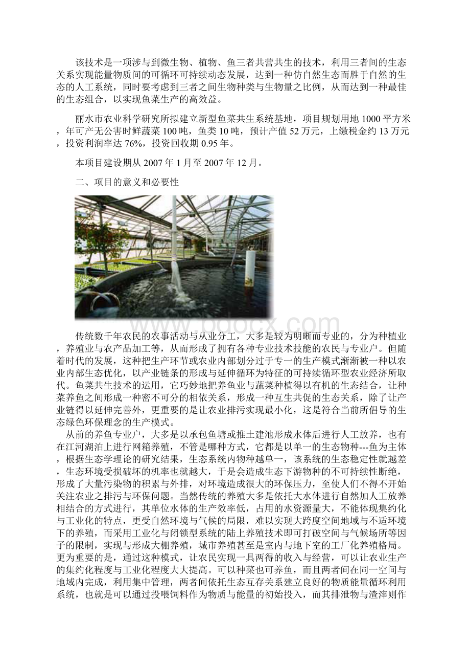 新型鱼菜共生系统项目文档格式.docx_第2页