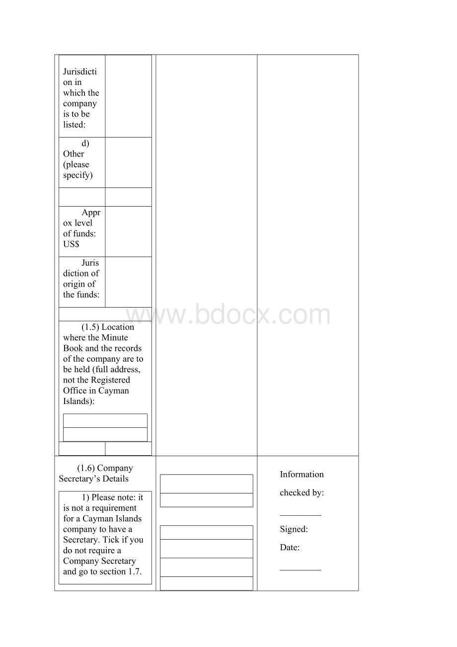 CAYMAN ISLANDS COMPLIANCE CONTROL SCHEDULE开曼群岛符合法例行为表格.docx_第3页