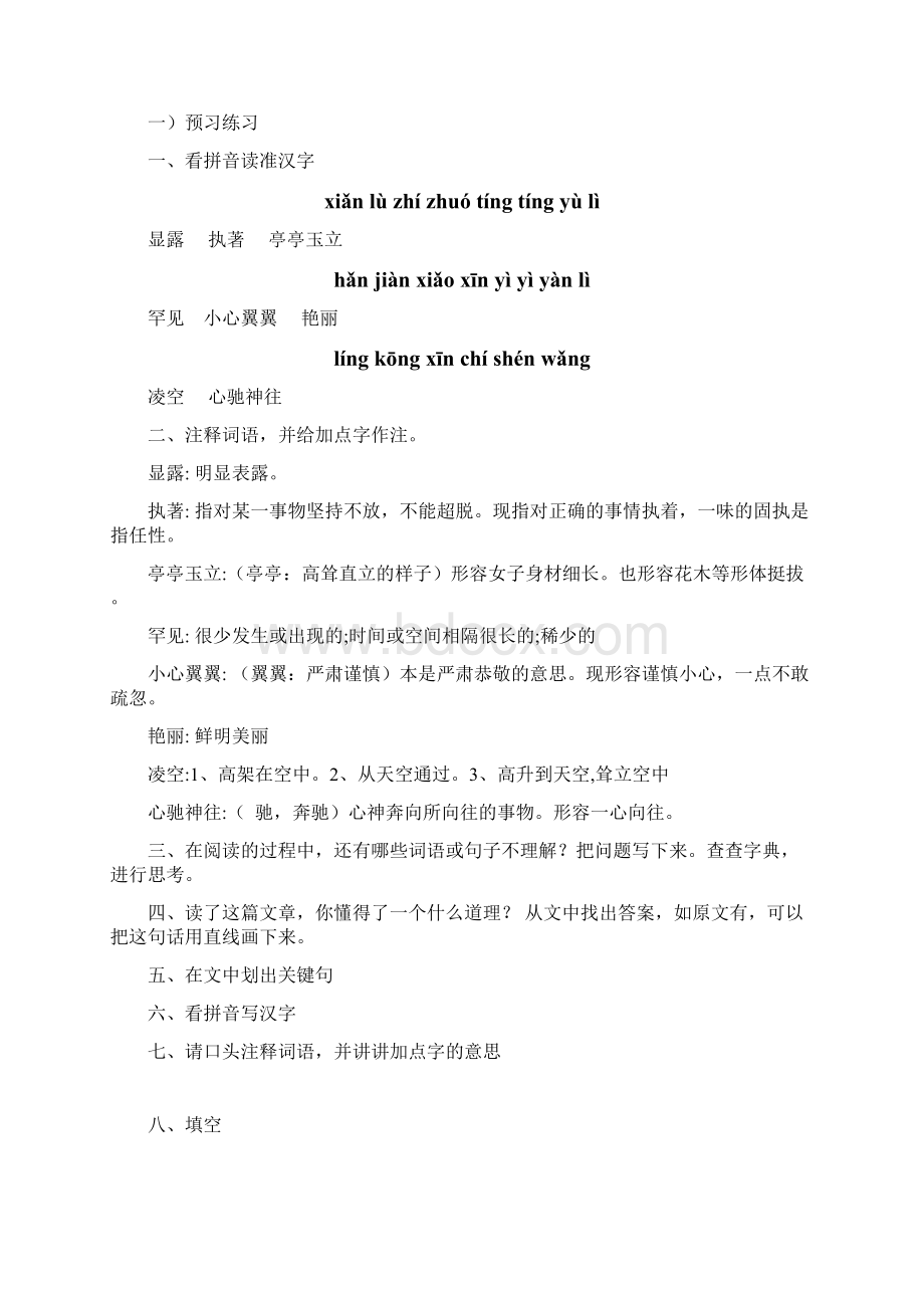 8《荷兰的花》练习题课后练习题及答案编制者复旦中学 陆增堂.docx_第2页