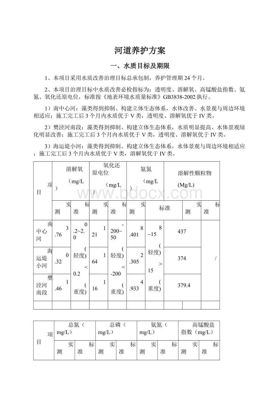 河道养护方案Word格式.docx