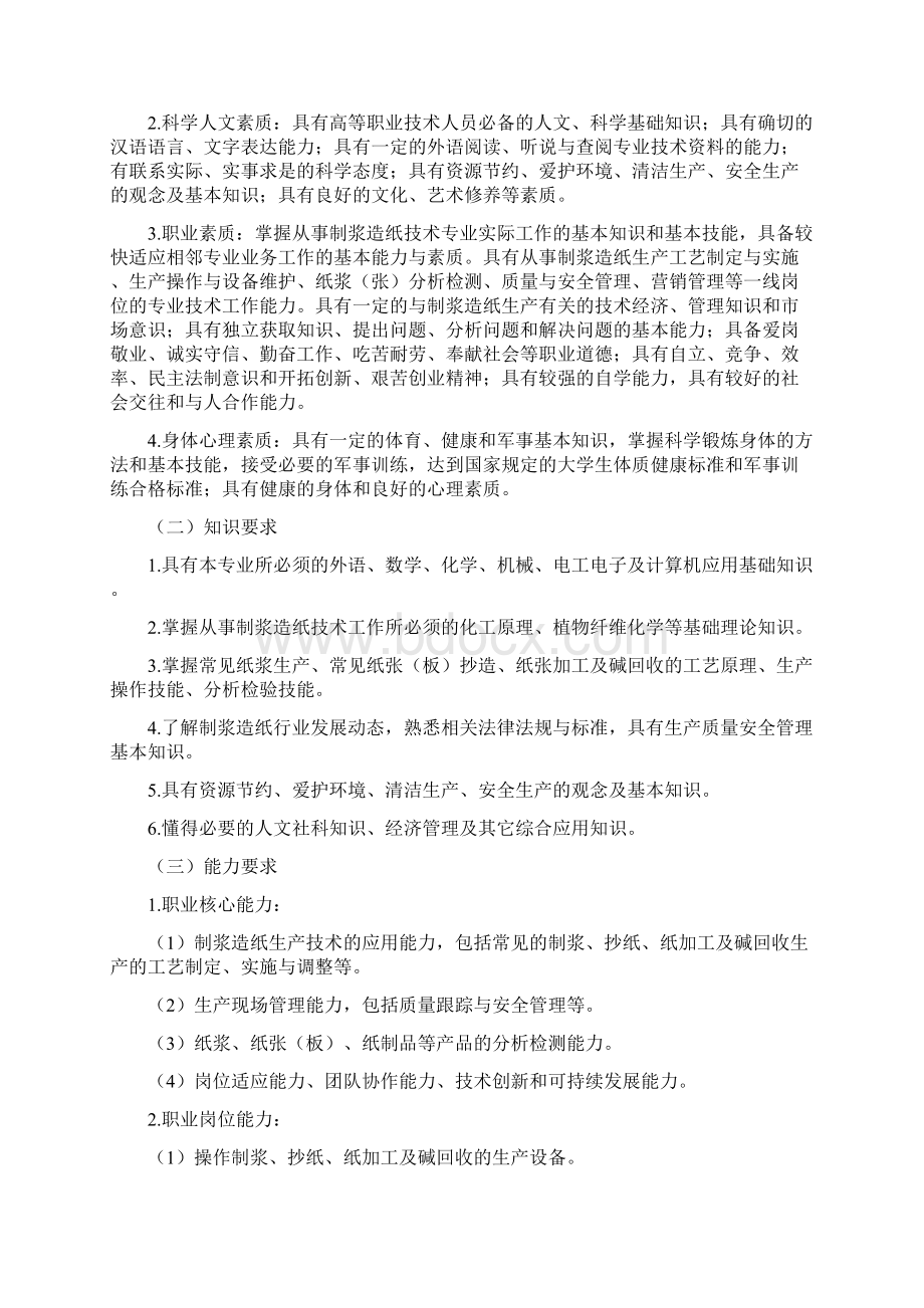 制浆造纸技术专业教学基本要求修改doc.docx_第2页