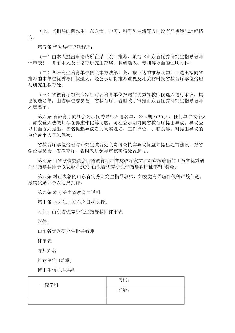 山东优秀研究生指导教师Word格式文档下载.docx_第2页