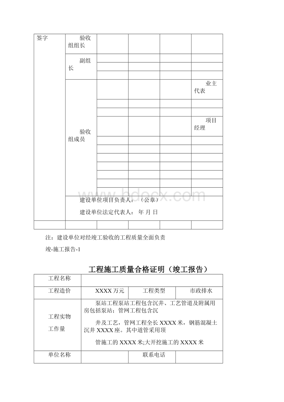 市政工程竣工验收报告模板.docx_第3页