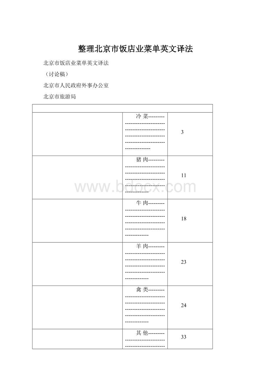 整理北京市饭店业菜单英文译法.docx