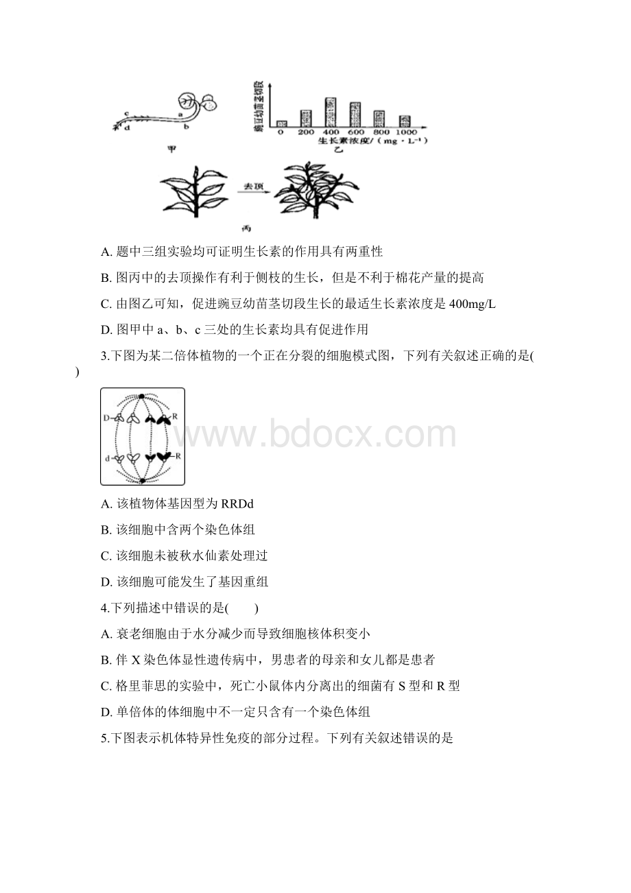 全国卷高考模拟广东高三调研测试生物试题Word版附答案及解析.docx_第2页