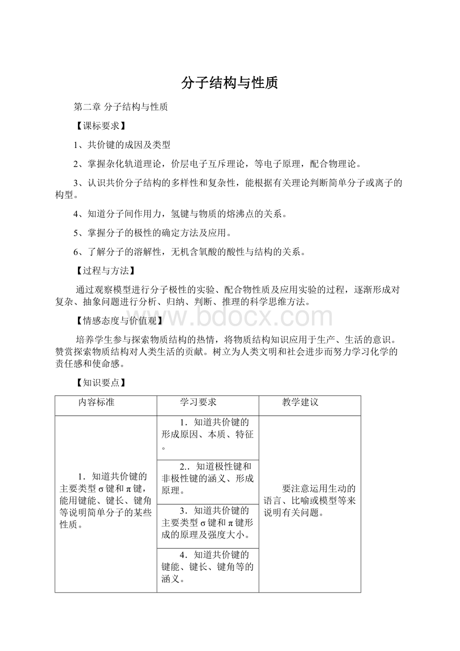 分子结构与性质Word格式文档下载.docx_第1页