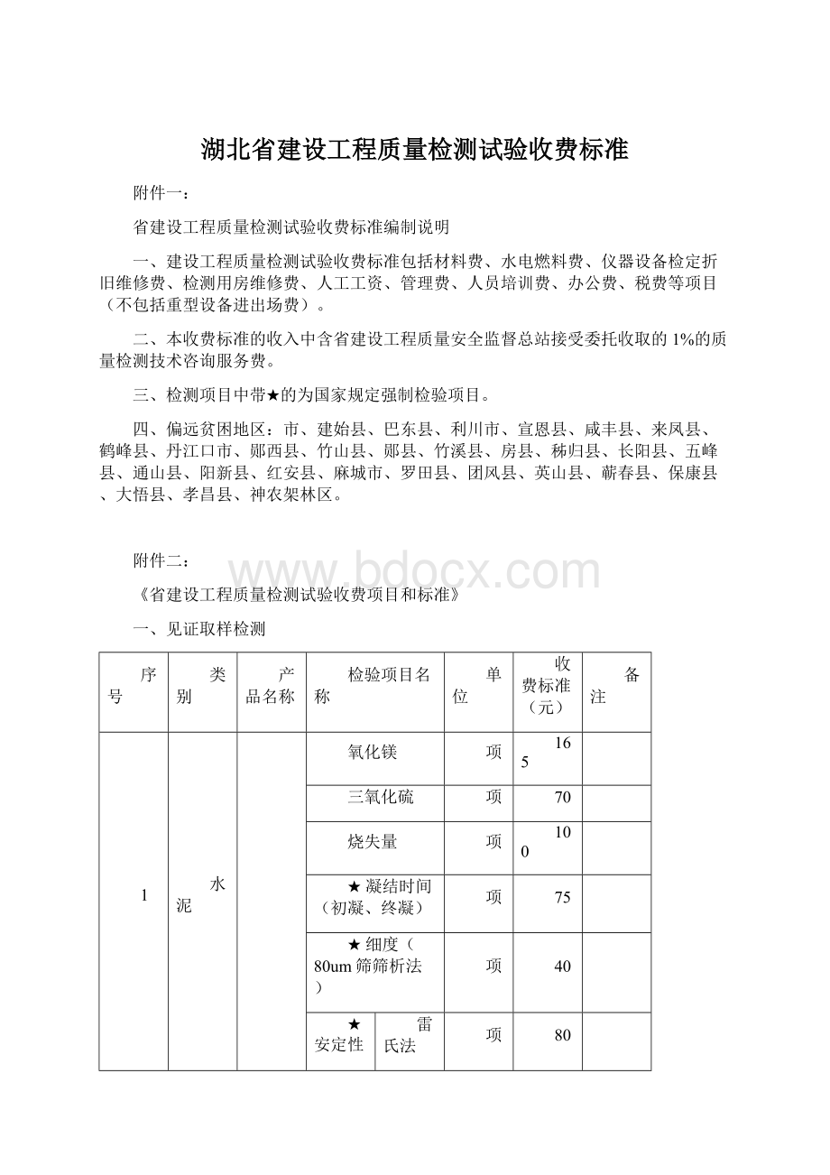 湖北省建设工程质量检测试验收费标准Word文档格式.docx