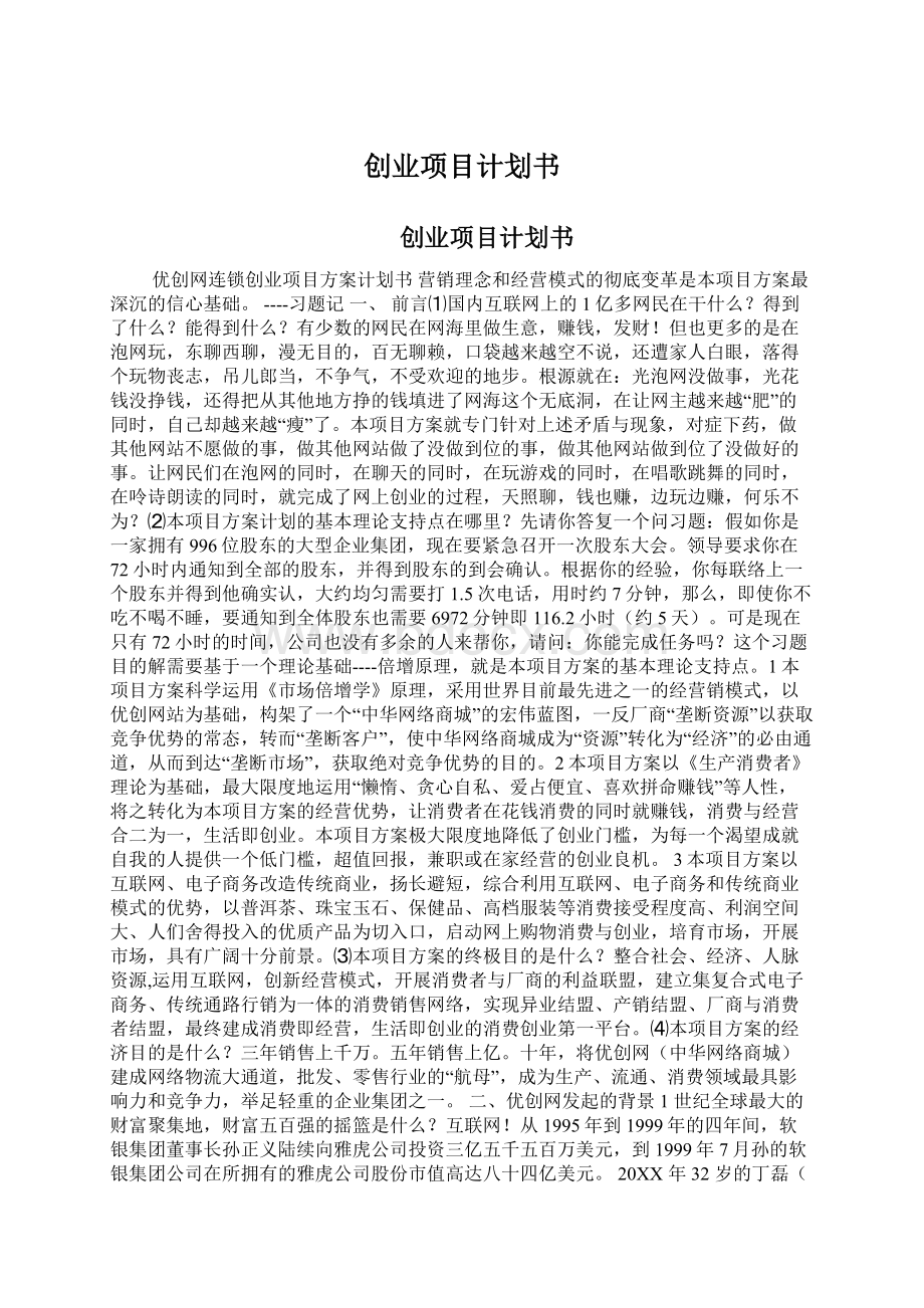 创业项目计划书.docx