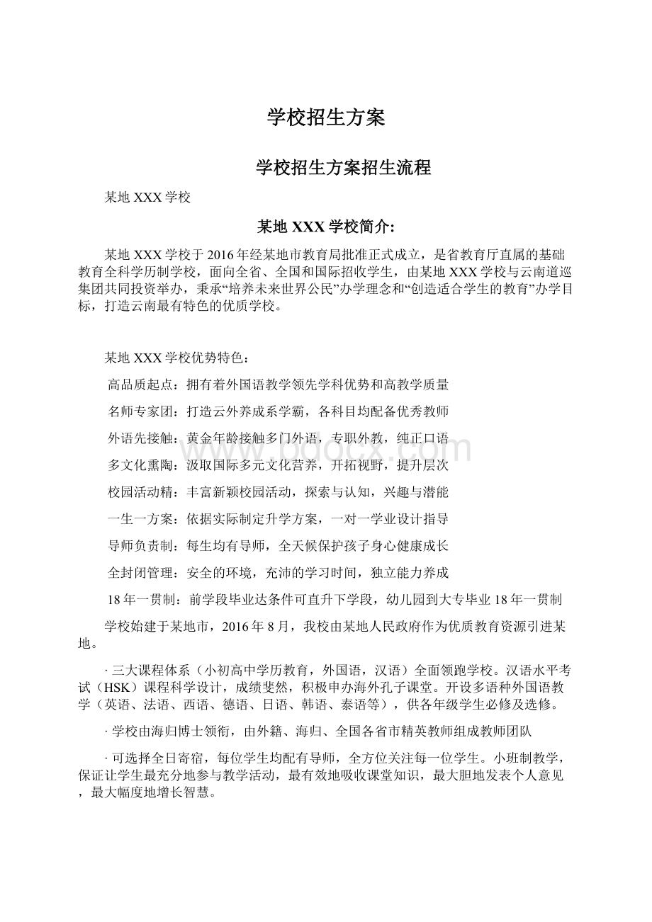 学校招生方案文档格式.docx