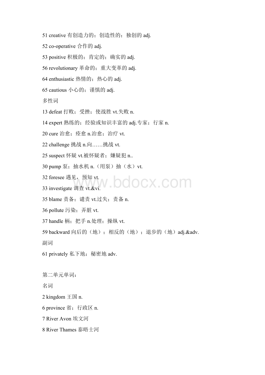 英语必修5单词词汇表词性分类.docx_第3页