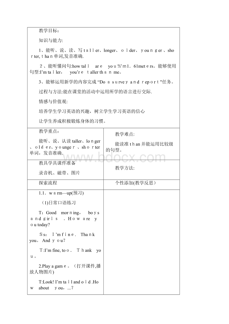 新人教版小学六年级英语下册教案全册Word格式.docx_第2页