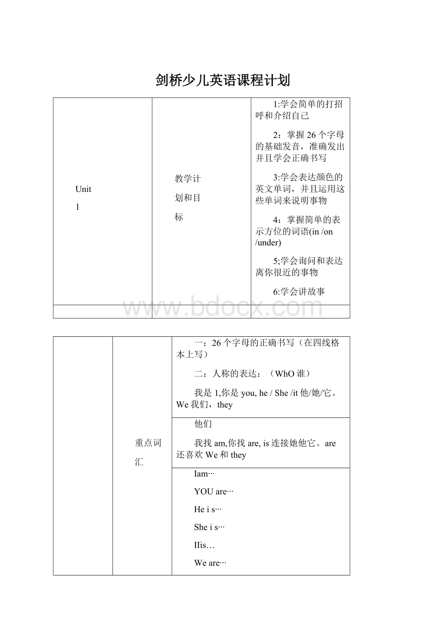 剑桥少儿英语课程计划.docx