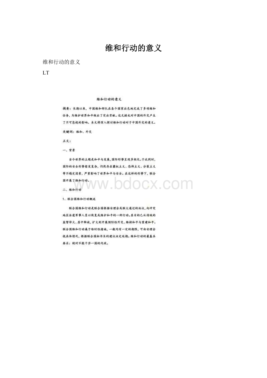 维和行动的意义.docx_第1页