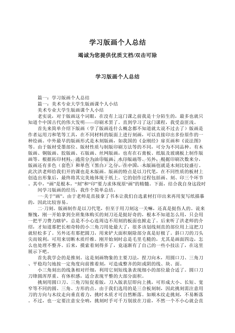 学习版画个人总结文档格式.docx_第1页