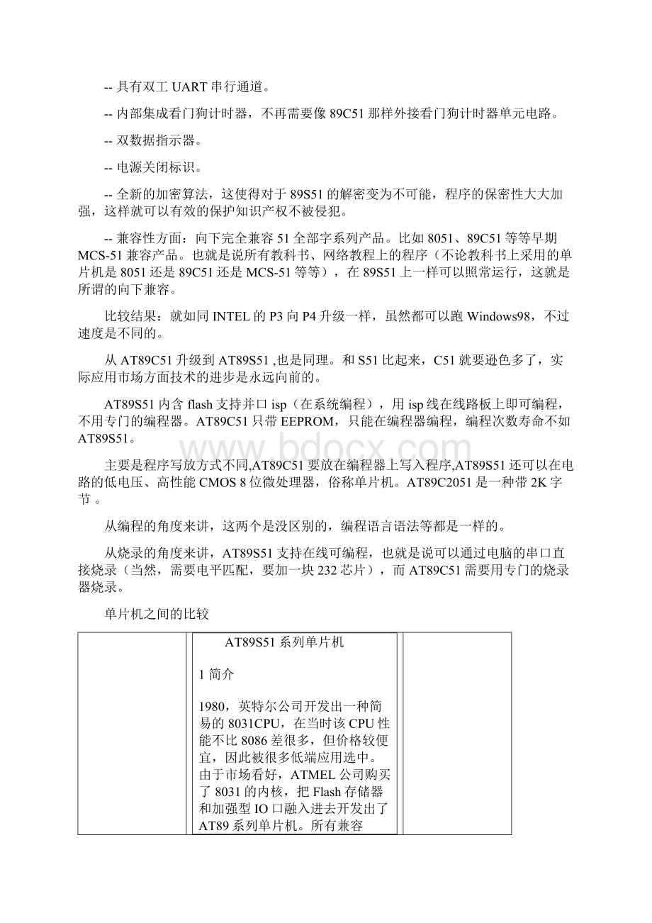 详细比较AVR和51单片机的区别以及编程的区别Word文档格式.docx_第2页