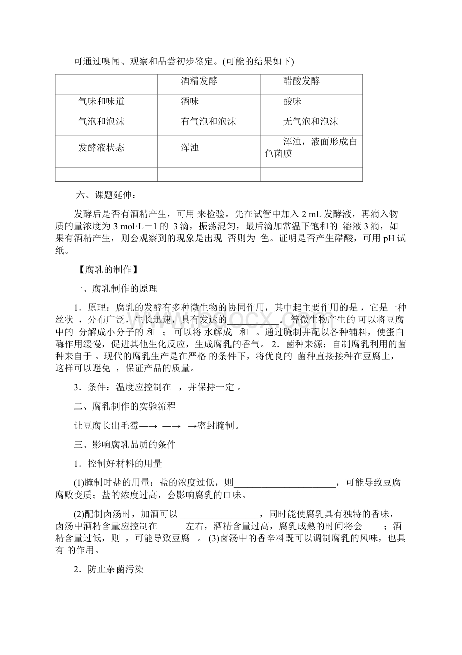 届高考生物选修一全册基础知识点填空复习提纲Word格式.docx_第2页