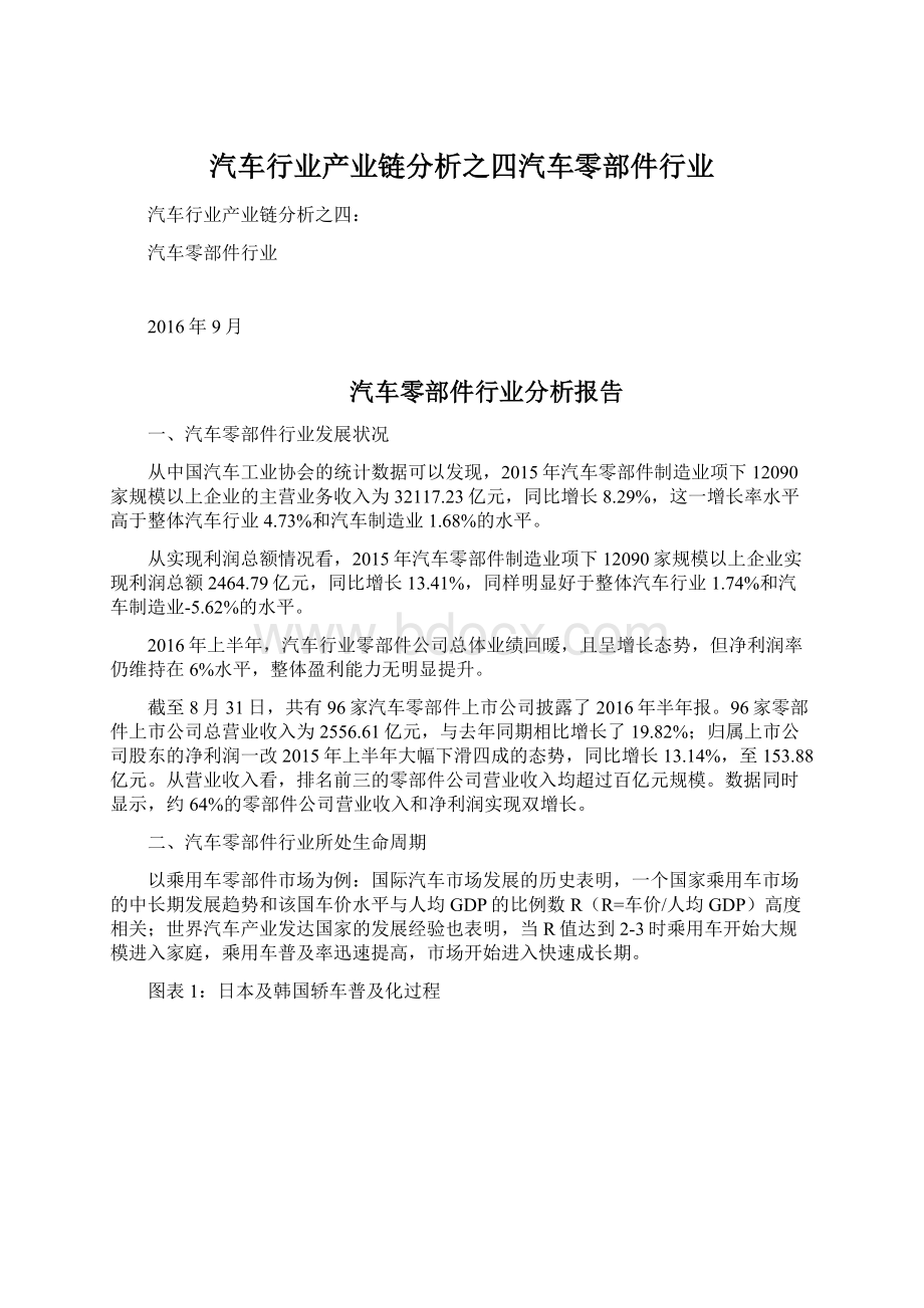 汽车行业产业链分析之四汽车零部件行业.docx