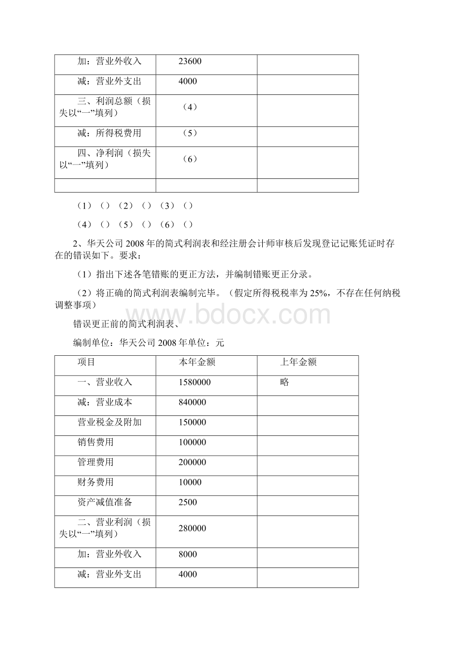 财务管理表格会计基础无纸化考试综合练习题利润表Word格式.docx_第3页